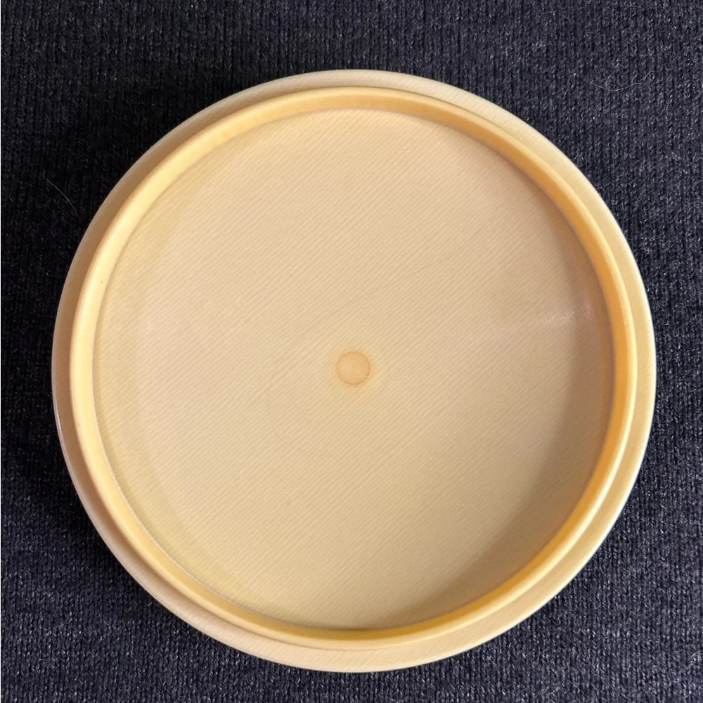 Vintage Powder Box French Yellow Celluloid Made In England Vanity Bowl with Lid